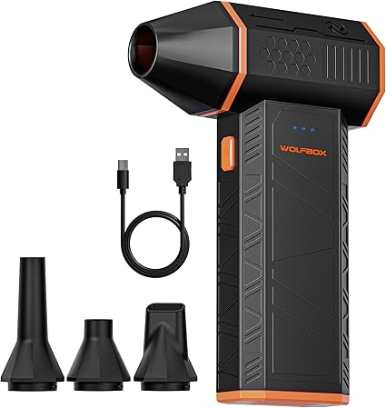 WOLFBOX MF50 Electric Air Duster-110000RPM Super Power Cordless Air Duster, 3-Gear Adjustable Mini Blower with Fast Charging