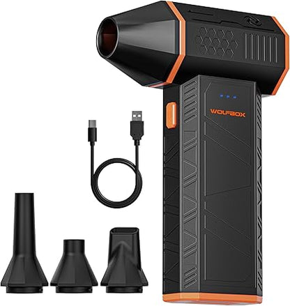 WOLFBOX MF50 Electric Air Duster-110000RPM Super Power Cordless Air Duster, 3-Gear Adjustable Mini Blower with Fast Charging