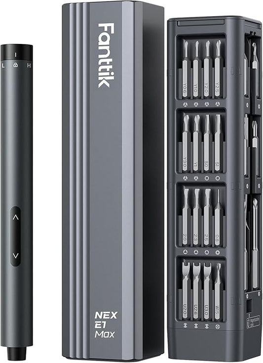 Fanttik E1 Max Electric Screwdriver, Mini Precision Screwdriver Set, 50 Magnetic Bits, Magnetic Storage, 5/32‘’Hex, Repair Tool Kit for Electronics Phone...