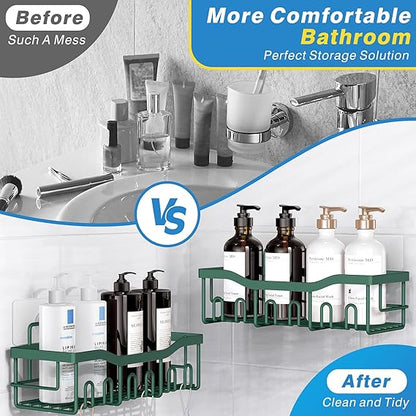 Adhesive Shower Caddy, 5 Pack Rustproof Stainless Steel Bath Organizers With Large Capacity