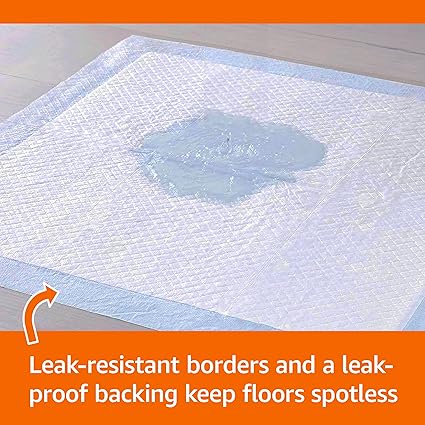Basics Dog and Puppy Pee Pads, 5-Layer Leak-Proof Super Absorbent