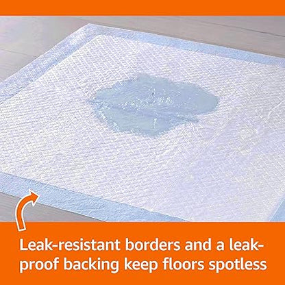 Basics Dog and Puppy Pee Pads, 5-Layer Leak-Proof Super Absorbent